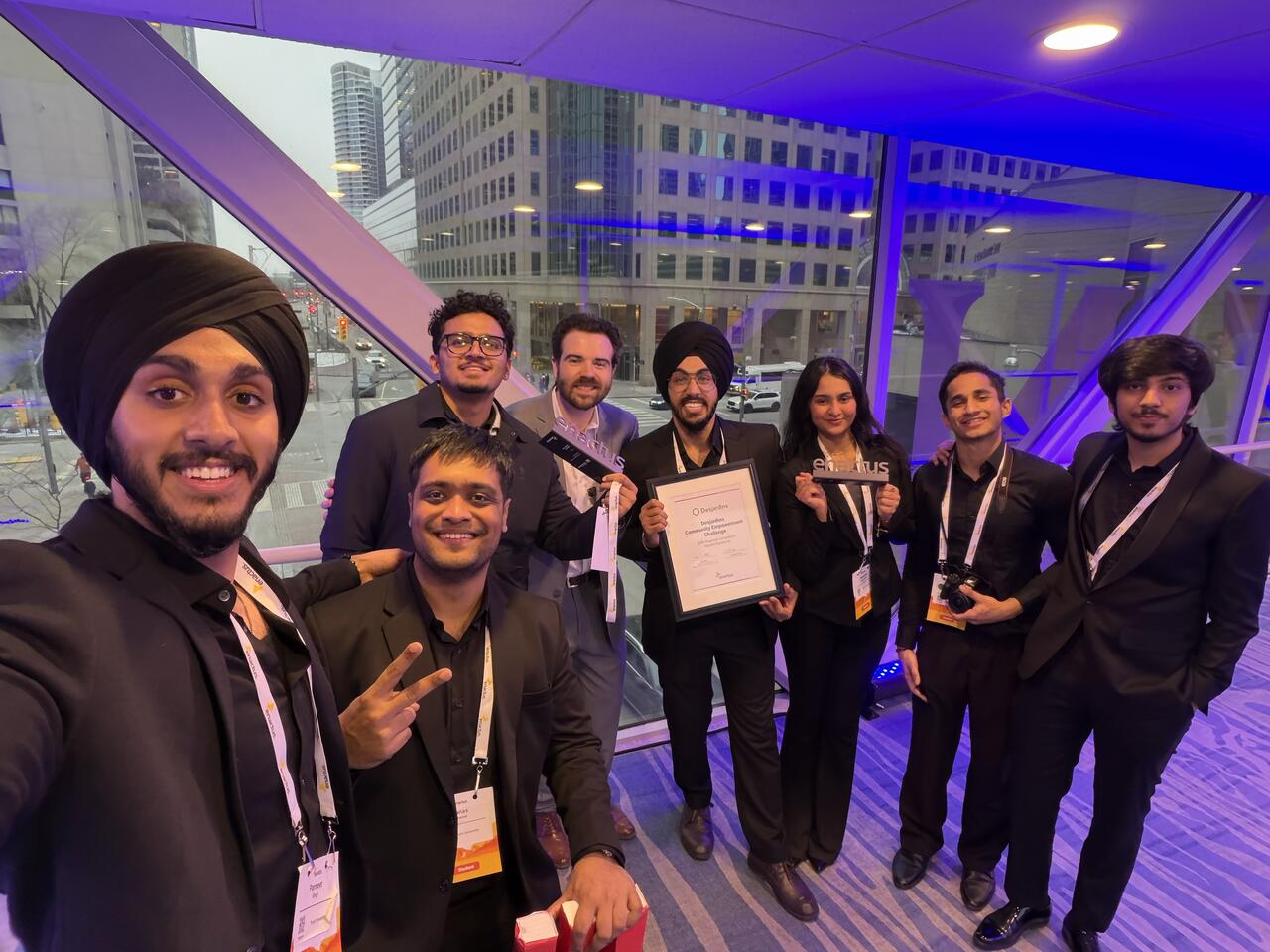 The team after the win at Enactus Canada Regionals, Toronto.